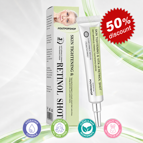 POUTPOPSHOP™ peptide-powered & Vita-A Retinol Shot Wrinkle-Lift Tightening cream - Last Day Promotion 70% OFF