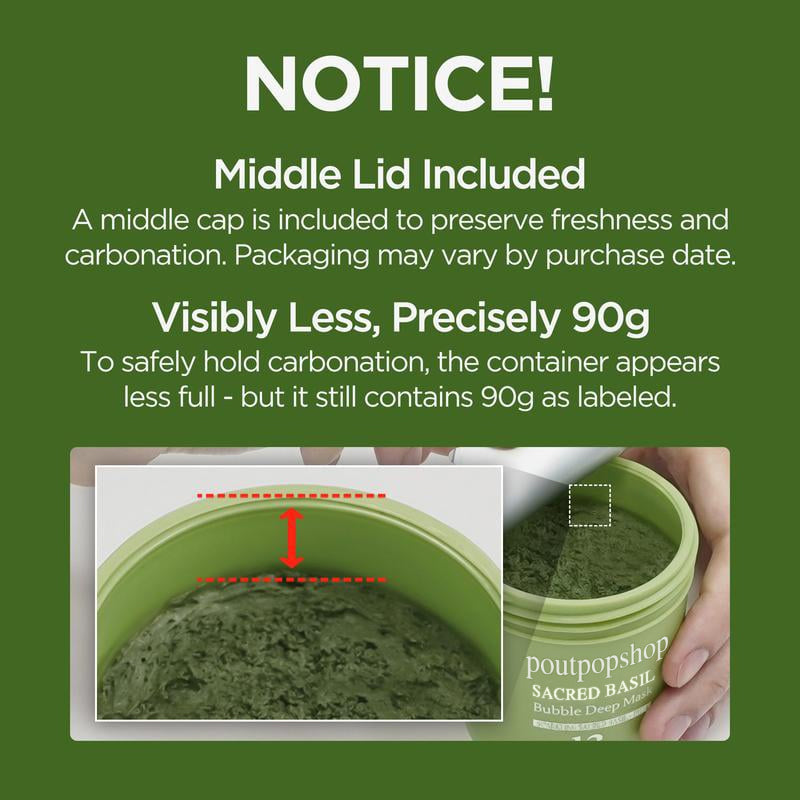 poutpopshop™  Sacred Basil Bubble Deep Mask