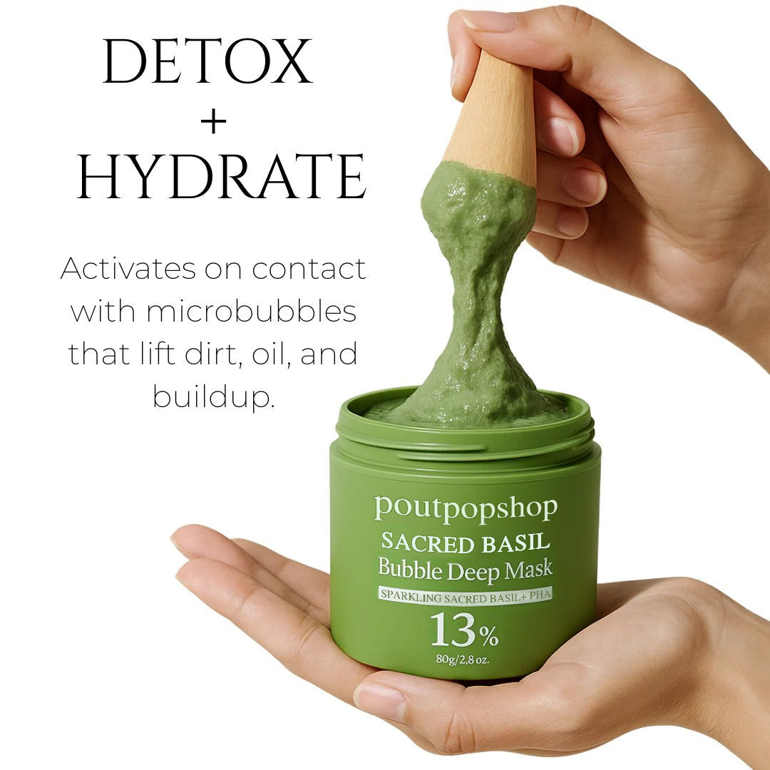 poutpopshop™  Sacred Basil Bubble Deep Mask
