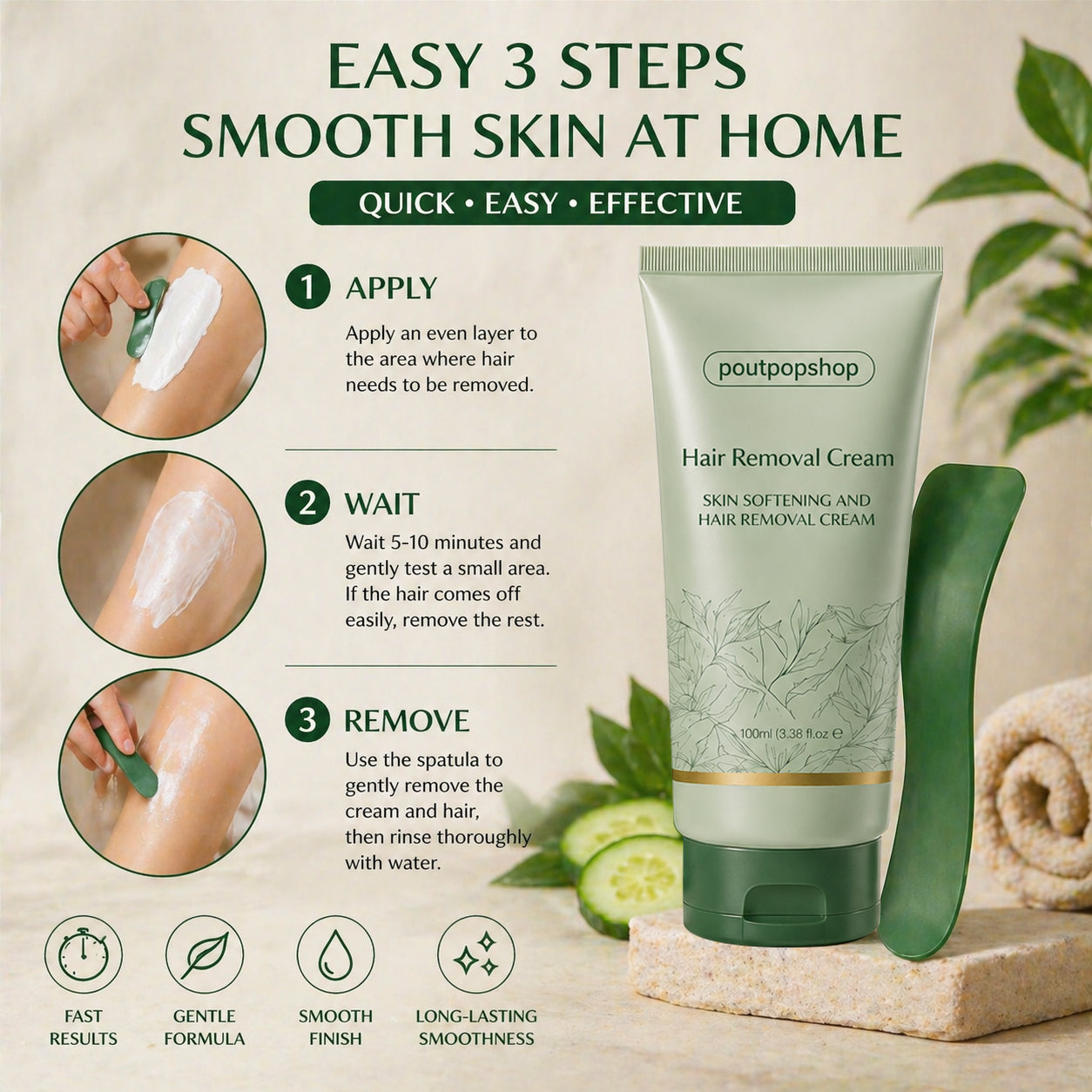 poutpopshop™ Hair Removal Cream for All Women & Men