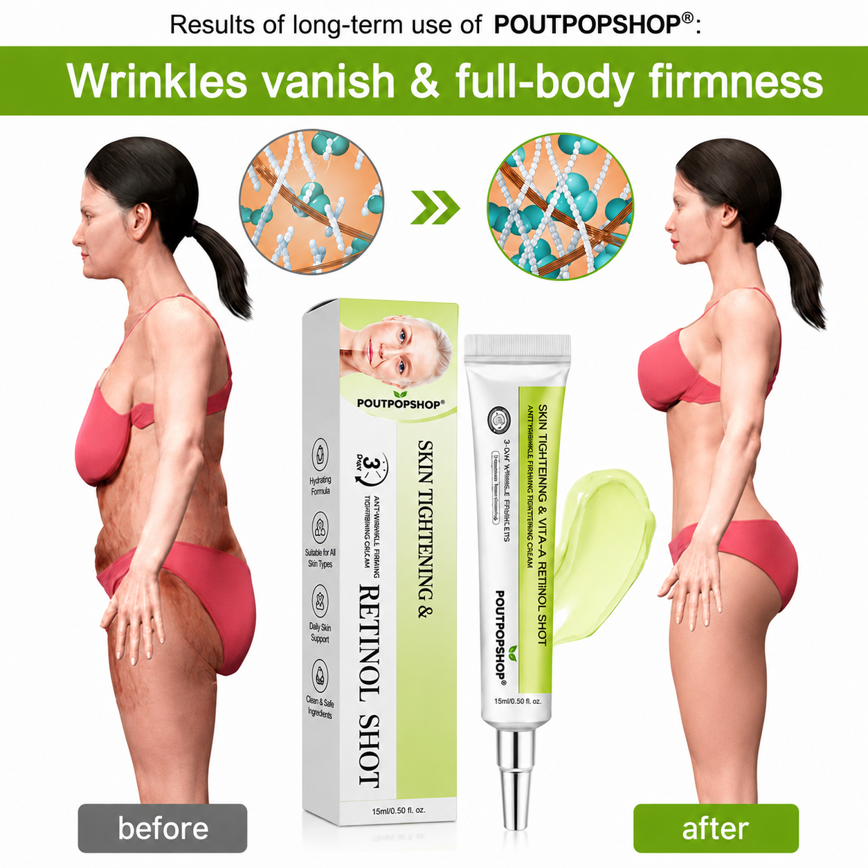 POUTPOPSHOP™ peptide-powered & Vita-A Retinol Shot Wrinkle-Lift Tightening cream - Last Day Promotion 70% OFF