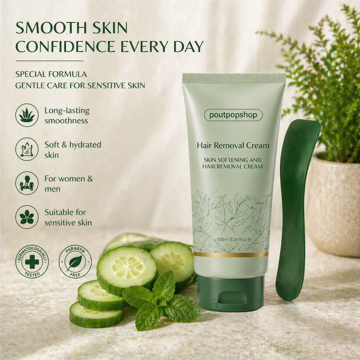 poutpopshop™ Hair Removal Cream for All Women & Men