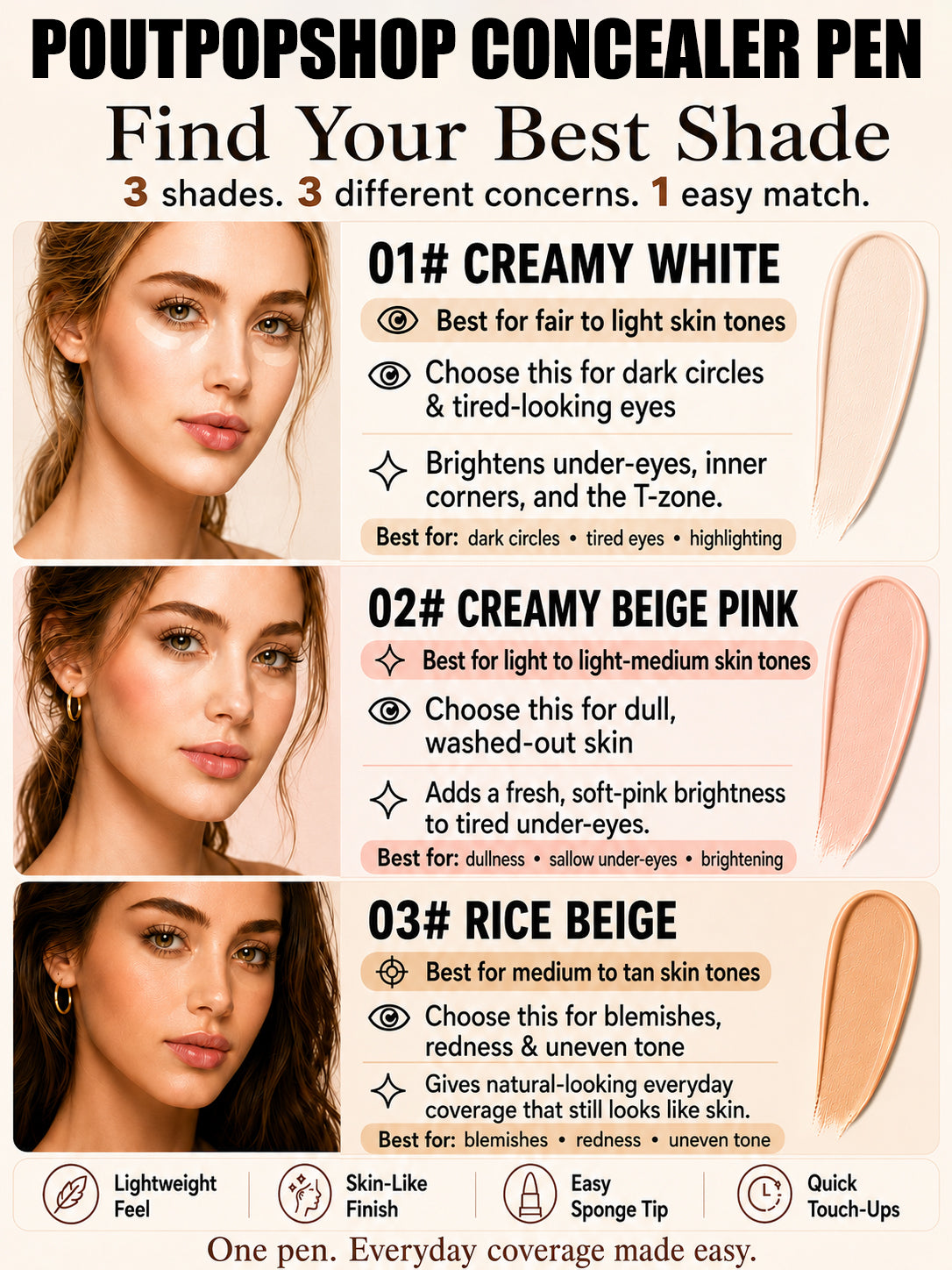 💝 TODAY ONLY — 50% OFF 💝poutpopshop™Concealer Pen – Brightening, Correcting & Long-Lasting