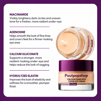 poutpopshop™Korean Calcium Dark Spot Eye Cream | Dark Circle, Anti-aging, Sagging, Elasticity |