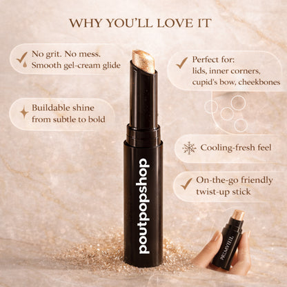 poutpopshop™ SHIMMER STICK + MULTI-USE FACE GLOW